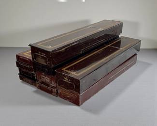 Collection of Early 1900's Tin Safety Deposit Cash Boxes
