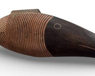 Large Carved Wood Fish Wall Hanging
