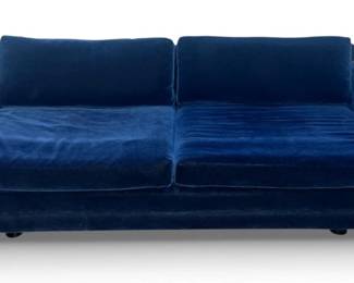 Mid Century Blue Mohair Sofa
