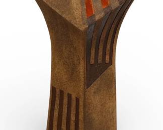 Substantial Brutalist Folk Art Stoneware Floor Lamp, DENNIS KIRCHMANN (American, 1939-2017)
