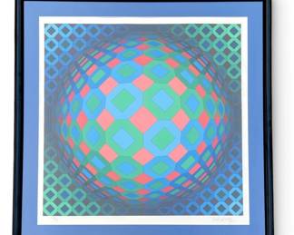 VICTOR VASARELY (French-Hungarian, 1906-1997) Op Art "Vega Cor" Serigraph
