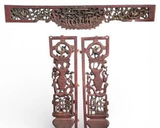 Collection of Carved Chinese Architectural Elements
