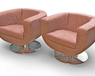 JEFFREY BERNETT For B&B ITALIA Tulip Swivel Armchairs, Pair
