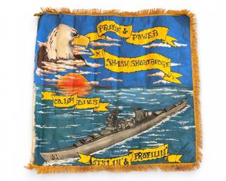 Rare U.S. Navy Battleship Company Flag, Hand Painted
