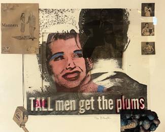 Mixed Media Pop Art, "Tall Men Get The Plums" by D. FEASTER
