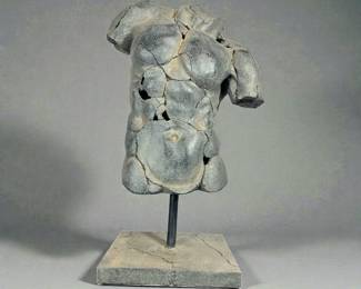 Brutalist Male Torso Statue
