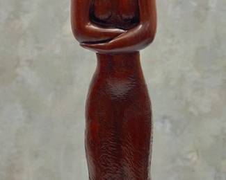 JUAN BLANCO LOPEZ (Cuban, 1929) Carved Sculpture of a Woman
