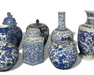 A Collection of Porcelain Jars
