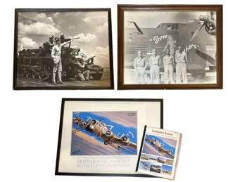 WWII Tank and Fighter Plane Photographs & Signed Museum Poster
