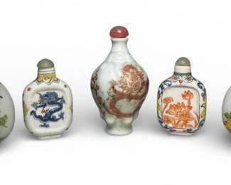 A Collection of 5 Snuff Bottles
