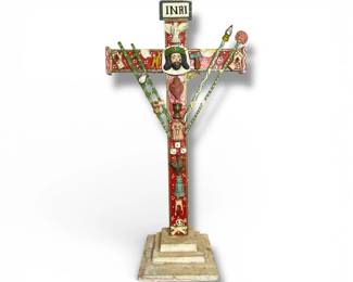 Mexican Folk Art Cross, Oddity Voodoo Spirituality
