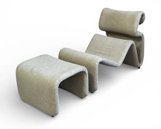 JAN EKSELIUS (Swedish, b. 1946) "ETCETERA" Sculptural Lounge Chair and Ottoman
