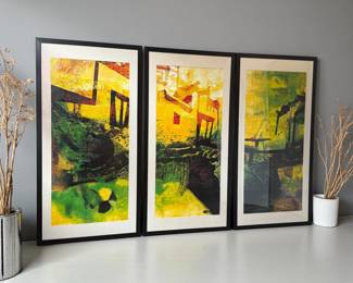 Abstract Asian Light Study Triptych
