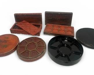 A Collection of 4 Chinese Boxes With Removable Inserts
