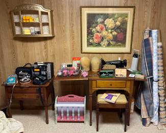 Singer Electric Sewing Machine 201-2 with Sewing Desk and Original Stool with Original Accessories!