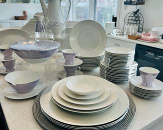 A Glimpse of the Rare Rosenthal "Crystalline Blue" Eames Era Service ware.