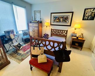 Another Fabulous MCM Guest Bedroom with Wonderful Records, Decor, Art & More Available.