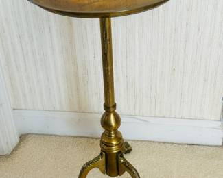 Vintage MID CENTURY Tripod Ball & Claw Foot Breakdown Brass Martini Table, 19"