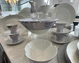 Additional View of the Rosenthal  "Crystalline Blue" Eames Era Serving Pieces.