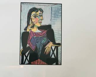 Pablo Picasso's, "Portrait of Dora Maar 1937" Art Print Custom Framed by Perlmutter Design Co, 12" x 14".