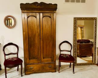 Fabulous Pennsylvania House Wooden Entertainment Armoire from Tyler's Furniture Company Shown with Late 19th Century Mahogany Louis Philippe Style Hand Carved Needlepoint Chair, 4 Available.
