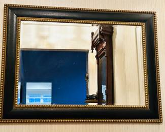 45" x 32.5" Black and Gold Large Wall Mirror.