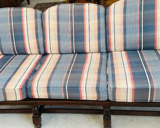 Three Cushion Wooden Sofa Made by the Baumritter Corporation (USA) for Ethan Allen "Old Tavern Pine".