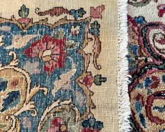 View of Underside of the Kerman Area Rug.