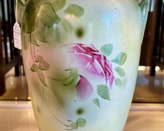 Antique Nippon Hand Painted Moriage Vase, 15".