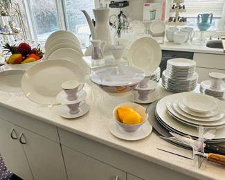 You Won't See This Again!  Rosenthal 2000 "Crystalline Blue" Eames Era Coffee and Serving Pieces. It's So Completely Lovely!  It is Paired with Rosenthal Classic Dinnerware in Light Blue, The Set is Breathtaking! 