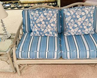 A Look at the Ficks Reed Co Two-Cushion Modular Sofa with One of 4 Side Tables.