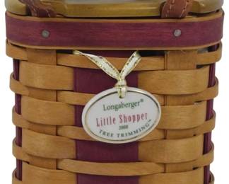90x - Longaberger 2008 Little Shopper Basket Tree Trimming Basket, 4x3.5x2.5
