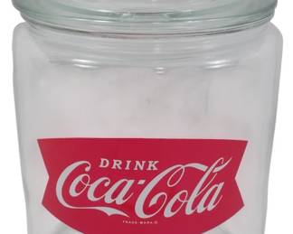 188x - Coca Cola Glass Store Jar 10"
