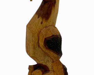 79 - Carved Wood Bird Statue - 11 1/4"
