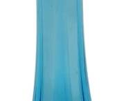 172x - L.E. Smith Peacock Blue Swung Glass Vase 16"

