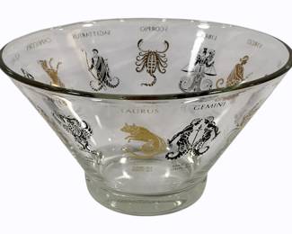 80 - Zodiac Sign Glass Serving Bowl - 10.5 x 6

