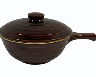 40 - Vintage USA Stoneware Covered Dish - 12 x 9 x 6
