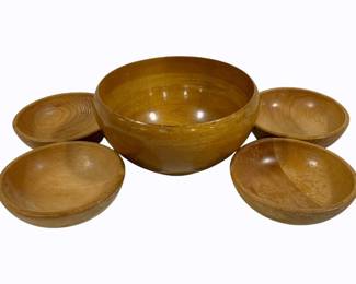 71 - Wooden Salad Bowl Set, 5pcs - 5 x 9, 6 x 2
