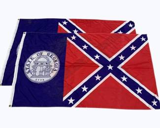 160 - 2 Georgia Flags - Nylon - 59 x 34
