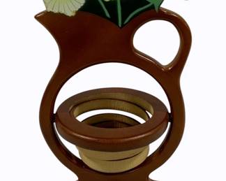 75 - Wood Folding Basket - 14 x 10.5 x 6
