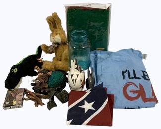 177 - Lot of Assorted Items Stuffed Animals, T-Shirt, Mason Jar & More
