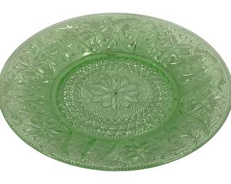 126 - Green Glass Plate - 10 1/4"
