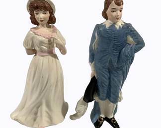 35 - "Blue Boy" & "Pinkie" Ceramic Figurines 12.5" tall

