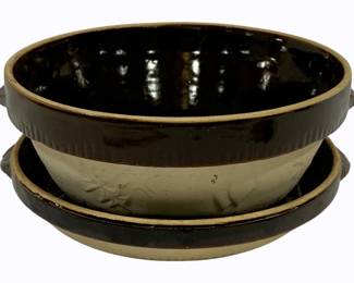 99 - Stoneware Bowl w/ Underplate - 10"
