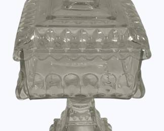 22 - "Wedding Box" Covered Pedestal Candy Dish 12 x 7 x 7
