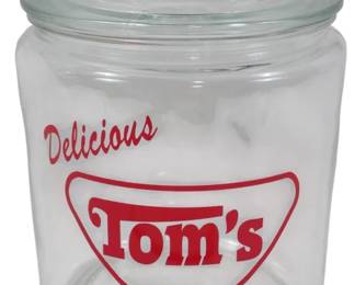 190x - Tom's Roasted Peanuts Glass Store Jar 10"