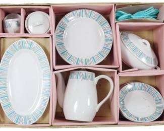 91x - Mid-Century Porcelain Toy Tea Set in Original Box
