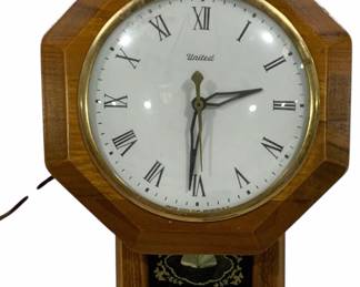 78 - United Clock Co. Electric Wall Clock - 11 x 8 used as-is electric/electronic/mechanical item - no guarantee all components present, untested
