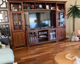 Solid wood entertainment center