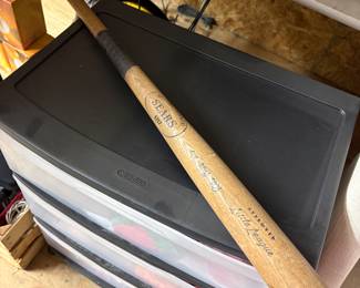Sears little league bat. Rita Burt #17 signed bat
